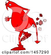 Clipart Of A Chubby Red Devil Farting Royalty Free Vector Illustration by djart