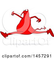 Clipart Of A Chubby Red Devil Leaping Royalty Free Vector Illustration