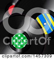 Clipart Of A Background Of 3d Vinyl Records Royalty Free Vector Illustration