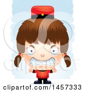 Clipart Of A 3d Mad White Girl Over Strokes Royalty Free Vector Illustration