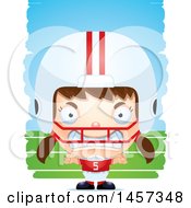 Poster, Art Print Of 3d Mad White Girl Football Player Over Strokes