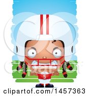 Clipart Of A 3d Mad Black Girl Powder Puff Football Player Over Strokes Royalty Free Vector Illustration
