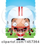 Poster, Art Print Of 3d Happy Black Girl Powder Puff Football Player Over Strokes