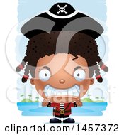 Poster, Art Print Of 3d Mad Black Girl Pirate Over Strokes