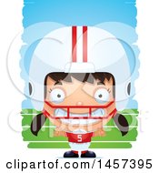 Poster, Art Print Of 3d Grinning Hispanic Girl Powder Puff Football Player Over Strokes