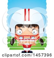 Poster, Art Print Of 3d Mad Hispanic Girl Powder Puff Football Player Over Strokes