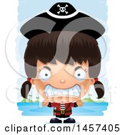 Poster, Art Print Of 3d Mad Hispanic Girl Pirate Over Strokes