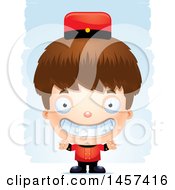 Clipart Of A 3d Grinning White Boy Over Strokes Royalty Free Vector Illustration