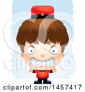 Clipart Of A 3d Mad White Boy Over Strokes Royalty Free Vector Illustration