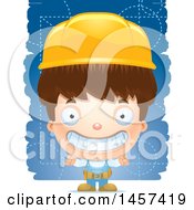 Poster, Art Print Of 3d Grinning White Boy Over Strokes