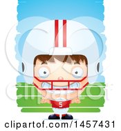 Poster, Art Print Of 3d Grinning White Boy Football Player Over Strokes