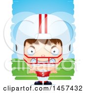 Poster, Art Print Of 3d Mad White Boy Football Player Over Strokes