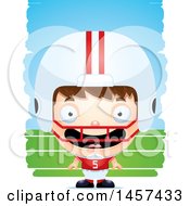 Poster, Art Print Of 3d Happy White Boy Football Player Over Strokes