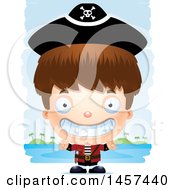 Poster, Art Print Of 3d Grinning White Boy Pirate Over Strokes