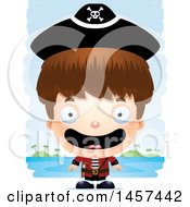 Poster, Art Print Of 3d Happy White Boy Pirate Over Strokes