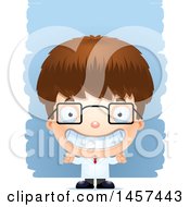 Poster, Art Print Of 3d Grinning White Boy Scientist Over Strokes