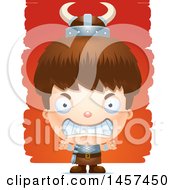 Poster, Art Print Of 3d Mad White Boy Viking Over Strokes
