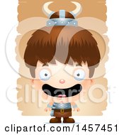 Poster, Art Print Of 3d Happy White Boy Viking Over Strokes