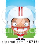 Poster, Art Print Of 3d Grinning Black American Football Player Boy Over Strokes