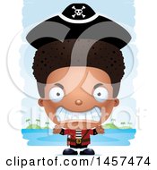 Poster, Art Print Of 3d Mad Black Boy Pirate Over Strokes