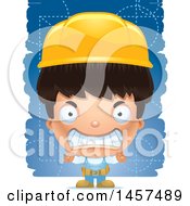 Poster, Art Print Of 3d Mad Hispanic Boy Builder Over Blue