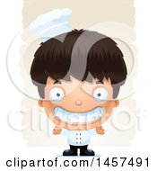 Clipart Of A 3d Grinning Hispanic Boy Chef Over Strokes Royalty Free Vector Illustration