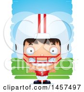 Poster, Art Print Of 3d Grinning Hispanic Boy Football Player Over Strokes