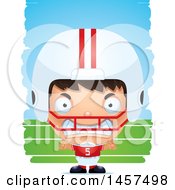 Poster, Art Print Of 3d Mad Hispanic Boy Football Player Over Strokes