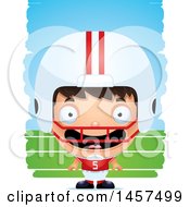 Poster, Art Print Of 3d Happy Hispanic Boy Football Player Over Strokes