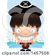 Poster, Art Print Of 3d Grinning Hispanic Boy Pirate Over Strokes