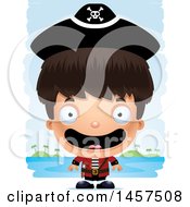 Poster, Art Print Of 3d Happy Hispanic Boy Pirate Over Strokes