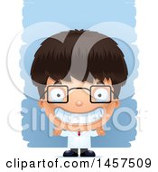 Poster, Art Print Of 3d Grinning Hispanic Boy Scientist Over Strokes