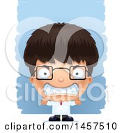 Poster, Art Print Of 3d Mad Hispanic Boy Scientist Over Strokes