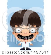 Poster, Art Print Of 3d Happy Hispanic Boy Scientist Over Strokes