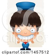 Poster, Art Print Of 3d Grinning Hispanic Boy Train Engineer Over Strokes