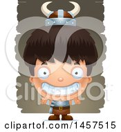 Poster, Art Print Of 3d Grinning Hispanic Boy Viking Over Strokes