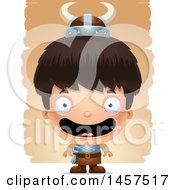 Poster, Art Print Of 3d Happy Hispanic Boy Viking Over Strokes