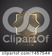 Clipart Of A Gold Patterned Star With Ramadan Kareem Text Over A Gradient Background Royalty Free Vector Illustration by KJ Pargeter