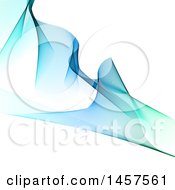 Poster, Art Print Of Background Of Gradient Blue Waves Over White