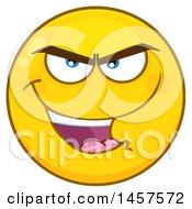 Clipart Of A Cartoon Evil Emoji Smiley Face Royalty Free Vector Illustration by Hit Toon