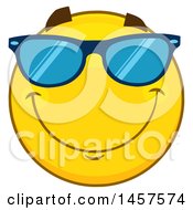 Clipart Of A Cartoon Emoji Smiley Face Wearing Sunglasses Royalty Free Vector Illustration by Hit Toon