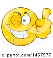 Clipart Of A Cartoon Emoji Smiley Face Winking And Giving A Thumb Up Royalty Free Vector Illustration