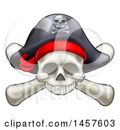 Poster, Art Print Of Skull And Crossbones Jolly Roger With A Pirate Hat