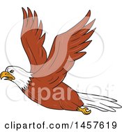 Poster, Art Print Of Cartoon Bald Eagle In Flight