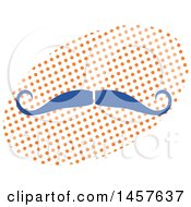 Clipart Of A Pop Art Mustache Over A Halftone Oval Royalty Free Vector Illustration by Cherie Reve
