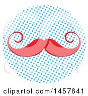 Clipart Of A Pop Art Mustache Over A Halftone Circle Royalty Free Vector Illustration by Cherie Reve