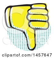 Poster, Art Print Of Pop Art Styled Yellow Thumb Down Hand Over A Halftone Circle