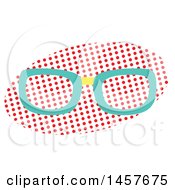 Clipart Of A Pop Art Pair Of Glasses Over A Halftone Oval Royalty Free Vector Illustration