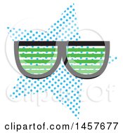 Poster, Art Print Of Pop Art Pair Of Shades Over A Halftone Oval