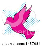 Poster, Art Print Of Pop Art Dove Over A Halftone Star